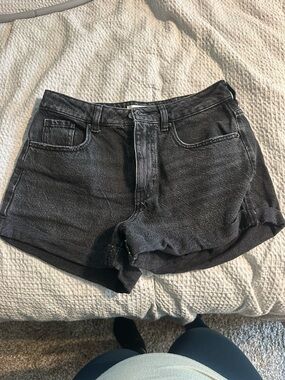PacSun Black Washed High-Rise Denim Shorts